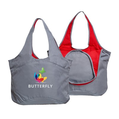 Gray Village Zipper Tote Bag